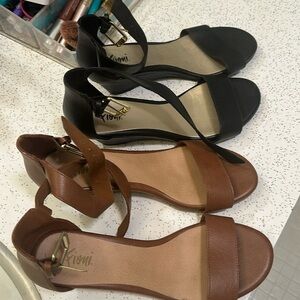 2 pairs of wedges with ankle strap